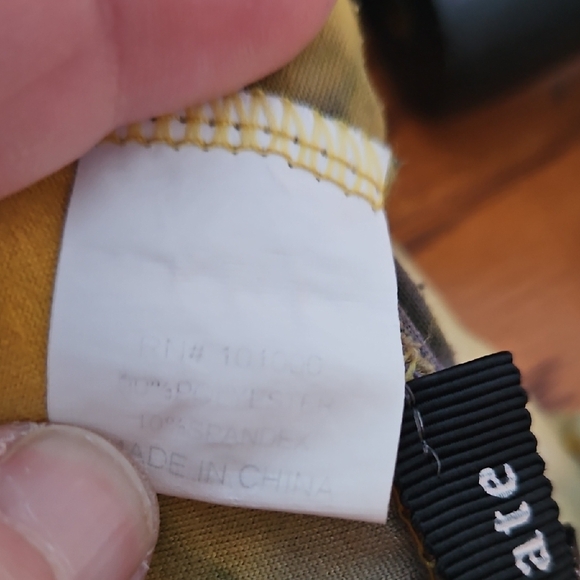 Ellie & Kate Yellow and Black Tie-Dye Wide-Leg Pants With Side Slits Small - Picture 12 of 12